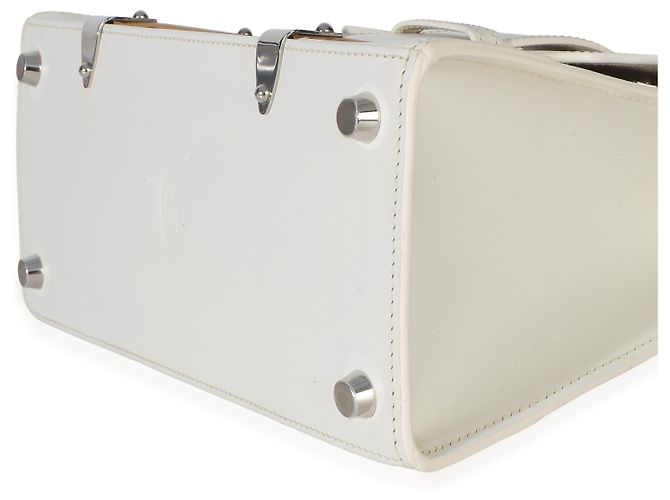 Goyard White Goyardine Canvas Structure Mini Saigon Top Handle Bianco - vista 6