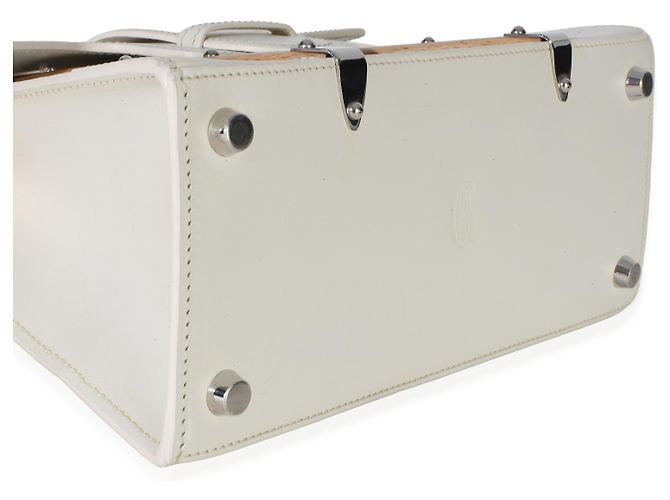 Goyard White Goyardine Canvas Structure Mini Saigon Top Handle Bianco - vista 7
