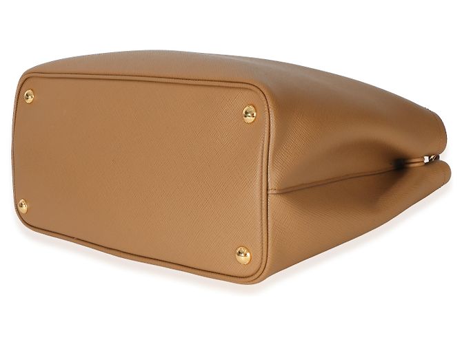 Prada Caramel Red Saffiano Medium Cuir Tote Castaño - vista 6