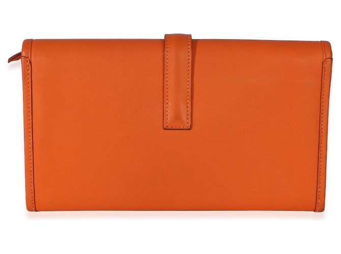 Clutch Hermès Orange Swift Jige Duo Arancione - vista 2