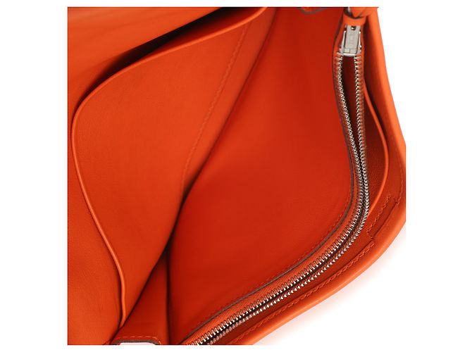 Clutch Hermès Orange Swift Jige Duo Arancione - vista 5