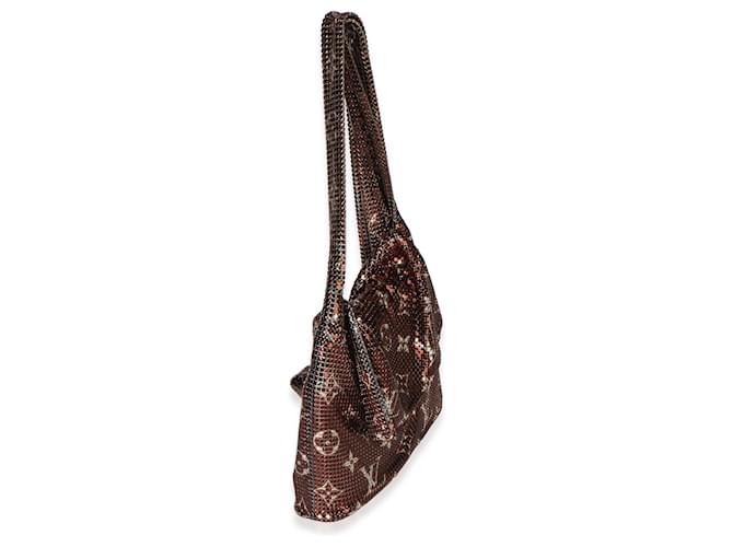Louis Vuitton Bronze Monogram Mesh Metal Frances Marrone - vista 3