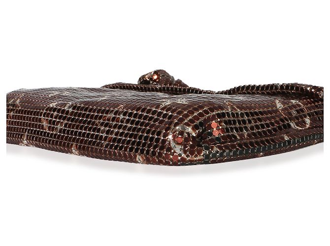 Louis Vuitton Bronze Monogram Mesh Metal Frances Marrone - vista 4