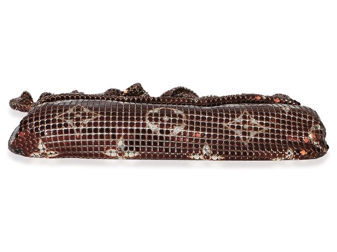 Louis Vuitton Bronze Monogram Mesh Metal Frances Marrone - vista 5