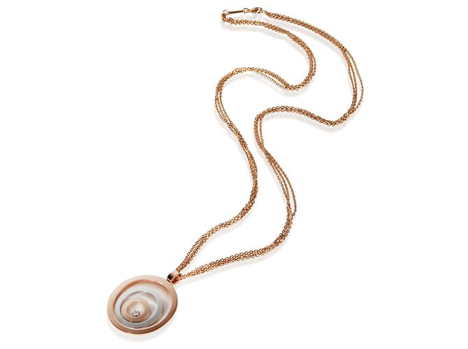 Pendentif Chopard Happy Spirit en or tricolore et diamants - vue 3