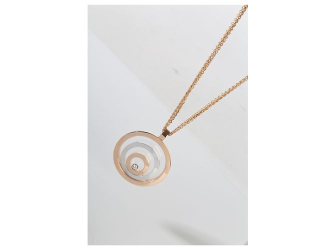 Pendentif Chopard Happy Spirit en or tricolore et diamants - vue 5