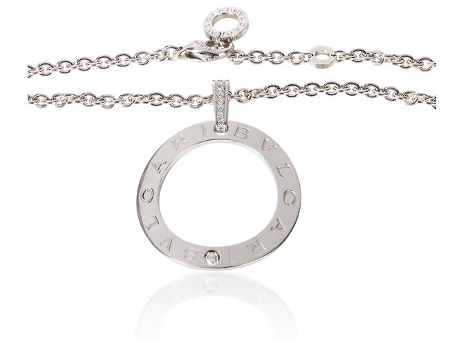 Bulgari Pendente Cerchio in Oro Bianco e Diamanti BVLGARI - vista 3