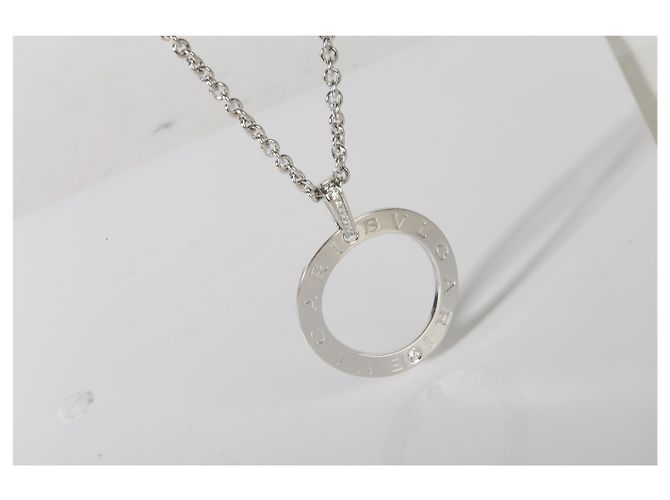 Bulgari Pendente Cerchio in Oro Bianco e Diamanti BVLGARI - vista 4
