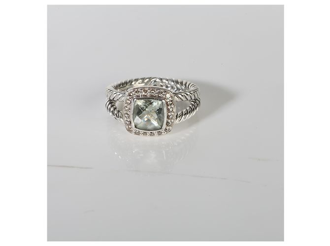 Anello Petite Albion David Yurman in argento sterling, prasiolite e diamanti - vista 4