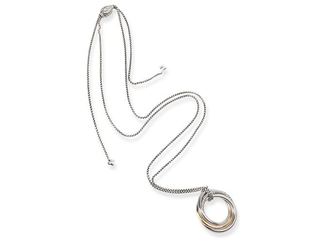 Pendente Crossover David Yurman in oro giallo e argento sterling - vista 2