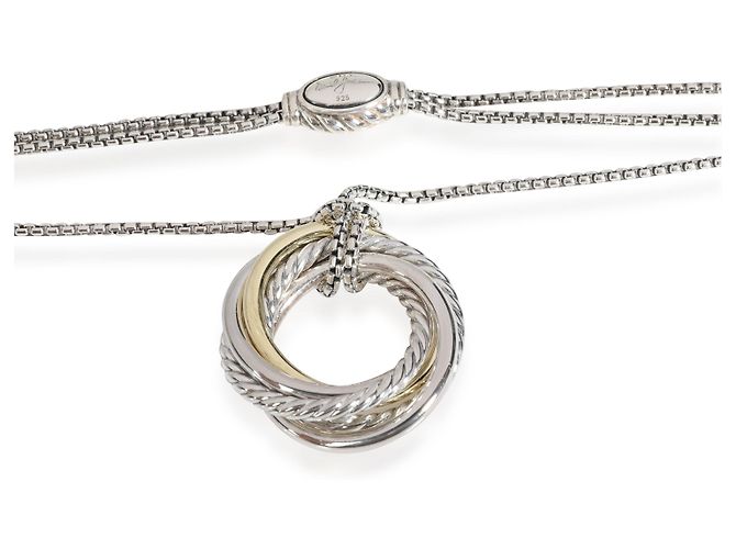 Pendente Crossover David Yurman in oro giallo e argento sterling - vista 3
