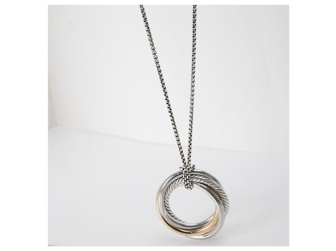 Pendente Crossover David Yurman in oro giallo e argento sterling - vista 4