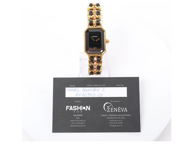 Première Orologio Chanel Premiere L AG70349 GP & Leather QZ con quadrante nero - vista 12