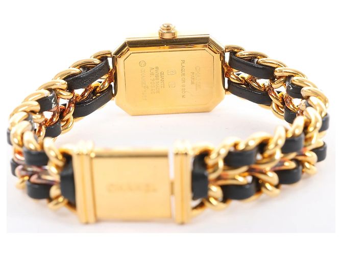 Première Orologio Chanel Premiere L AG70349 GP & Leather QZ con quadrante nero - vista 7