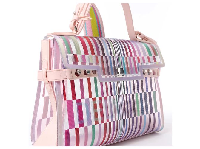 Borsa a mano 2Way Delvaux Tempête GM in vinile e gomma, rosa - vista 11