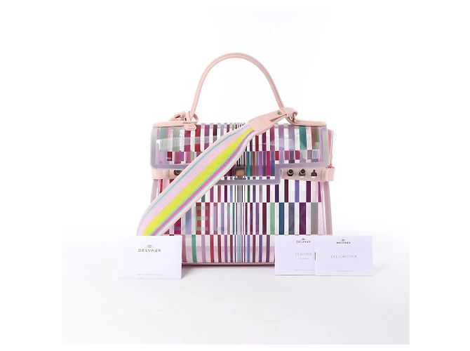 Borsa a mano 2Way Delvaux Tempête GM in vinile e gomma, rosa - vista 14