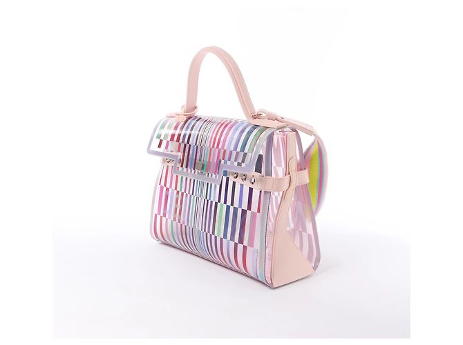 Borsa a mano 2Way Delvaux Tempête GM in vinile e gomma, rosa - vista 2