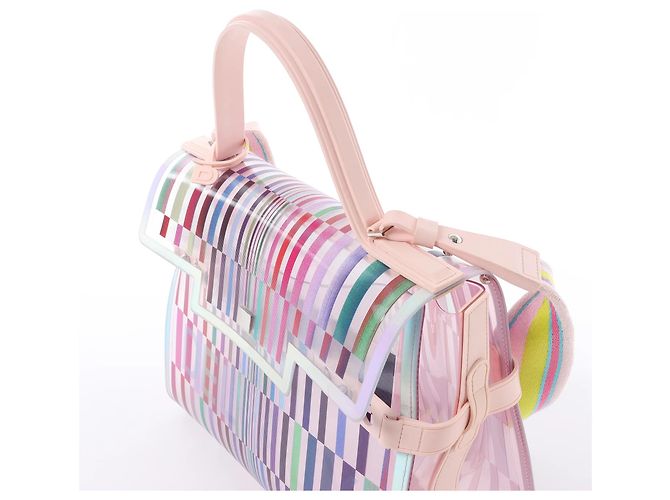 Borsa a mano 2Way Delvaux Tempête GM in vinile e gomma, rosa - vista 3