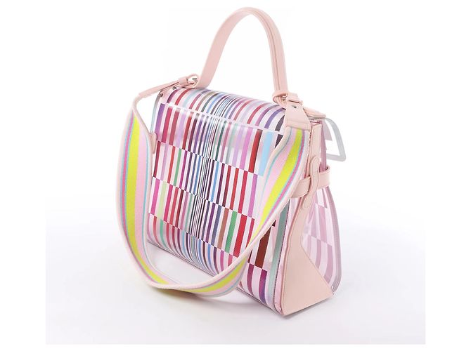 Borsa a mano 2Way Delvaux Tempête GM in vinile e gomma, rosa - vista 4