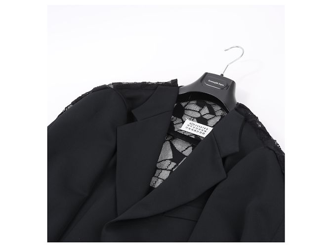 Maison Martin Margiela Maison Margiela Black Blazer with Lace Overlay, Size 40 - view 10