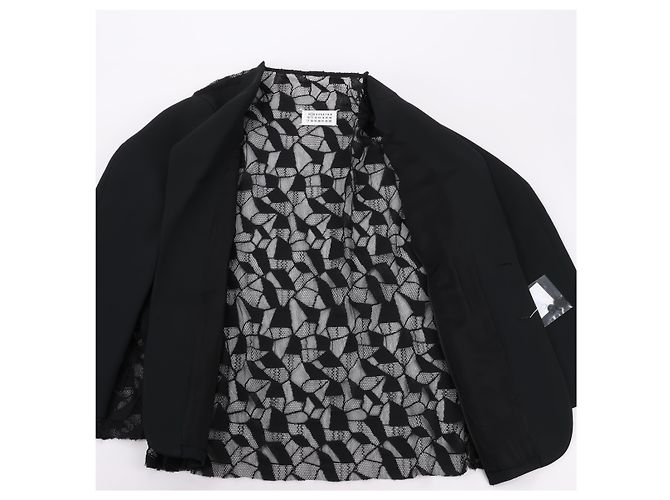 Maison Martin Margiela Maison Margiela Black Blazer with Lace Overlay, Size 40 - view 13