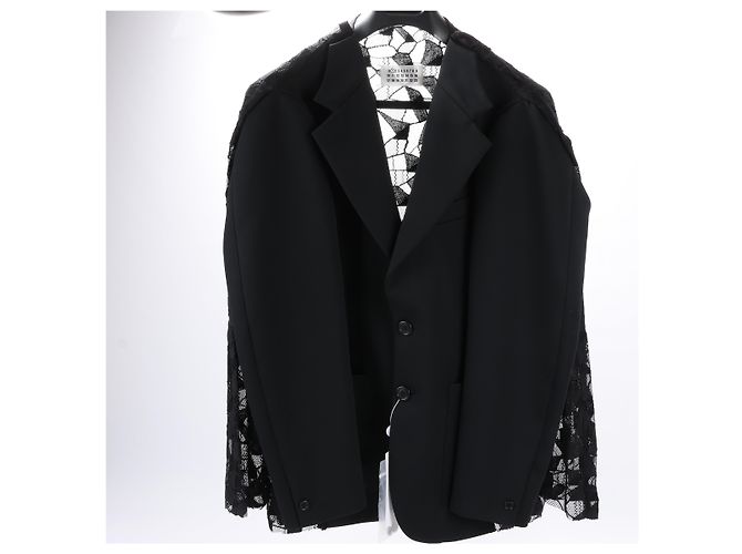 Maison Martin Margiela Maison Margiela Black Blazer with Lace Overlay, Size 40 - view 8