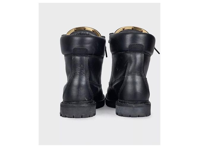 Balmain Black Leather Boots with Gold-Tone Hardware Sz.39 Pre-owned - view 4