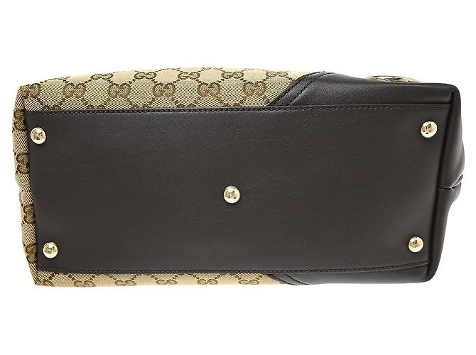Gucci New Britt Tote GG Canvas and leather Medium Beige - vista 7