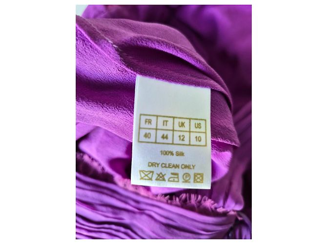 Vestido largo Zuhair Murad violeta asimétrico de seda Púrpura - vista 10