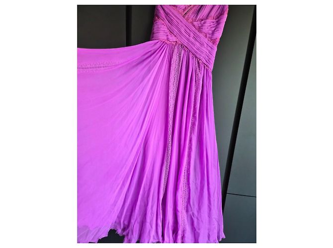 Vestido largo Zuhair Murad violeta asimétrico de seda Púrpura - vista 2