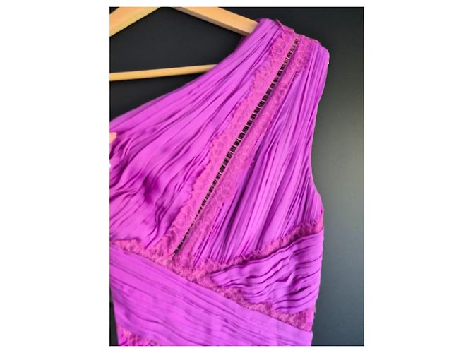 Vestido largo Zuhair Murad violeta asimétrico de seda Púrpura - vista 4