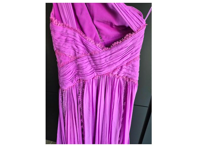 Vestido largo Zuhair Murad violeta asimétrico de seda Púrpura - vista 6