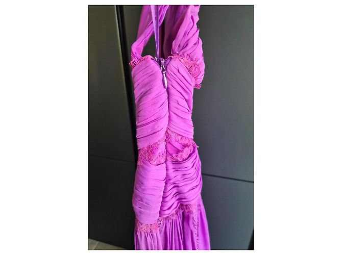 Vestido largo Zuhair Murad violeta asimétrico de seda Púrpura - vista 7