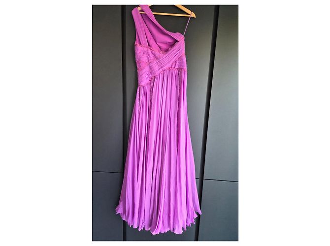 Vestido largo Zuhair Murad violeta asimétrico de seda Púrpura - vista 8