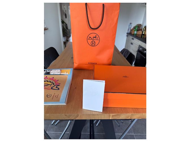 Borsa a tracolla Hermès Videpoches in pelle grana Beige Crema Silver hardware - vista 14