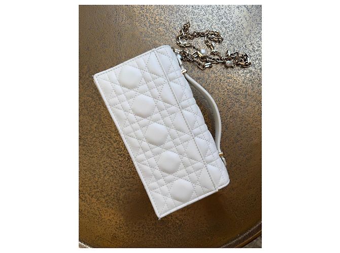 Christian Dior Lady Dior Wallet on Chain Beige - vista 7