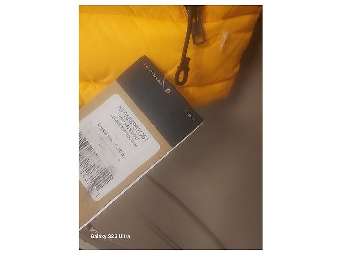 Doudoune The North Face Jaune Noir - vue 4