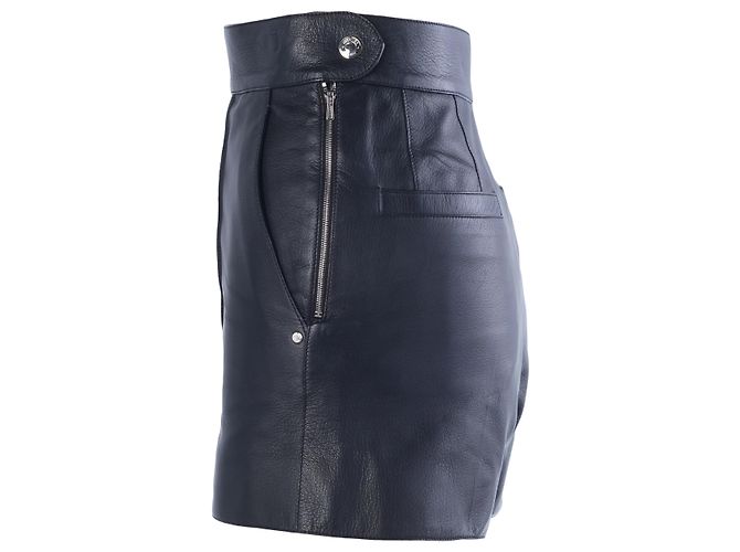 Shorts Hermès em couro de cabra grão preto - vista 2