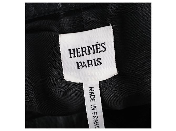 Shorts Hermès em couro de cabra grão preto - vista 6