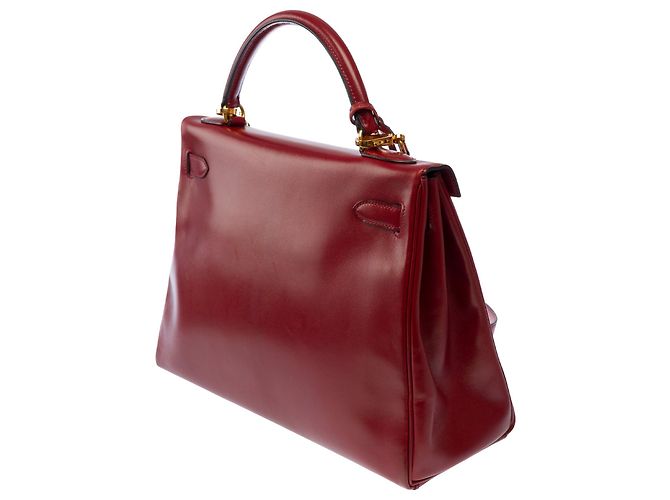 Hermès Borsa HERMES Kelly 32 in Pelle Bordeaux - 103788 Bordò - vista 5
