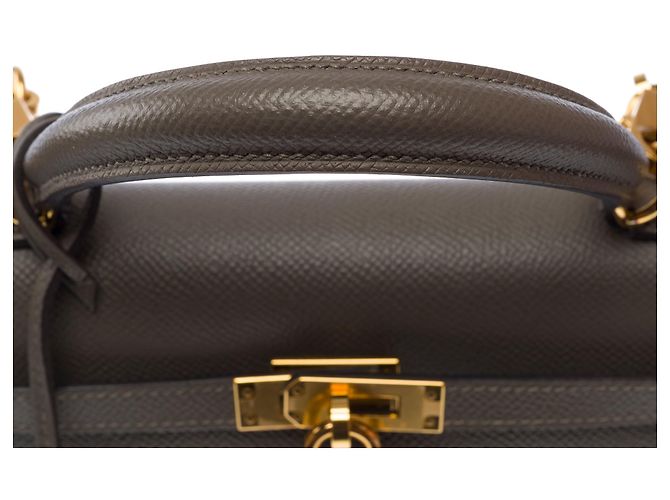 Hermès Borsa HERMES Kelly 25 in Pelle Grigia - 103810 Grigio - vista 10