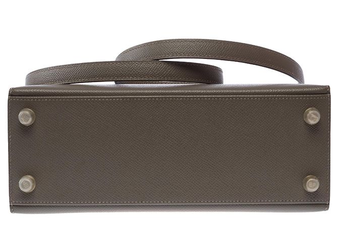 Hermès Borsa HERMES Kelly 25 in Pelle Grigia - 103810 Grigio - vista 11