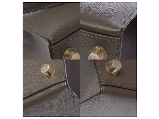 Hermès Borsa HERMES Kelly 25 in Pelle Grigia - 103810 Grigio - vista 12