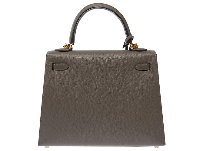 Hermès Borsa HERMES Kelly 25 in Pelle Grigia - 103810 Grigio - vista 4