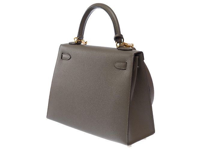 Hermès Borsa HERMES Kelly 25 in Pelle Grigia - 103810 Grigio - vista 6