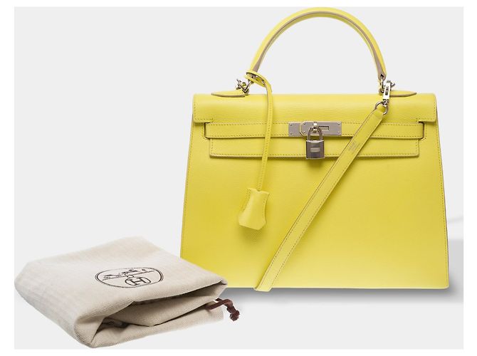 Hermès Bolso HERMES Kelly 32 en Cuero Amarillo - 103818 - vista 2