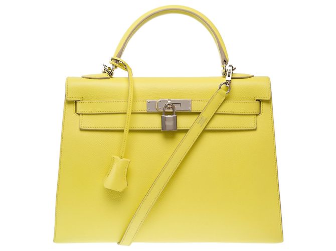Hermès Bolso HERMES Kelly 32 en Cuero Amarillo - 103818 - vista 3