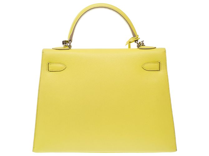 Hermès Bolso HERMES Kelly 32 en Cuero Amarillo - 103818 - vista 4