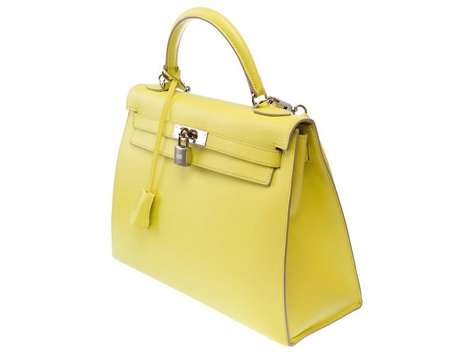 Hermès Bolso HERMES Kelly 32 en Cuero Amarillo - 103818 - vista 5