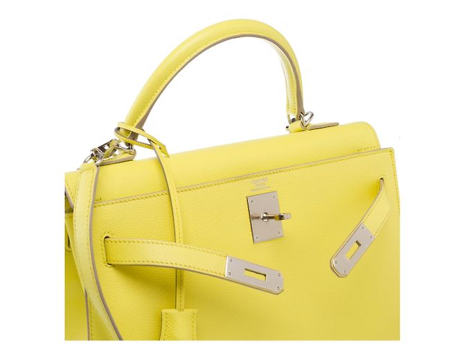 Hermès Bolso HERMES Kelly 32 en Cuero Amarillo - 103818 - vista 7